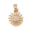 Brass Micro Pave Clear Cubic Zirconia Charms CU-K001-23G-1