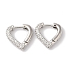 Brass Micro Pave Clear Cubic Zirconia Hoop Earrings for Women EJEW-A110-05P-2