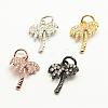 Brass Micro Pave Grade AAA Cubic Zirconia Charms KK-P057-06-NR-1