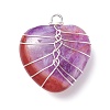 Dyed Natural Agate Pendants PALLOY-JF01288-2