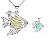 Zinc Alloy Hollow Fish Luminous Noctilucent Necklaces NJEW-BB03239-B-1