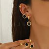 3 Pairs Stainless Steel Flower & Flat Round Earring Sets IB5590-1