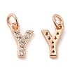 Brass Micro Pave Grade AAA Cubic Zirconia Charms LS-ZIRC-P067-11RG-Y-NR-2