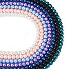 Kissitty 7 Strands 7 Colors Baking Painted Pearlized Glass Pearl Round Bead Strands HY-KS0001-01-14