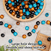 Gorgecraft 180Pcs 3 Colors Natural Wood Dyed Beads WOOD-GF0002-04-6