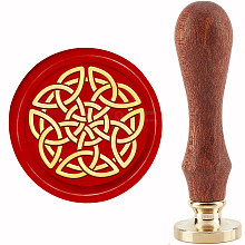 Brass Wax Seal Stamp with Handle AJEW-WH0184-1106