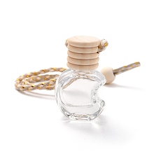 Empty Glass Perfume Bottle Pendants HJEW-C009-02