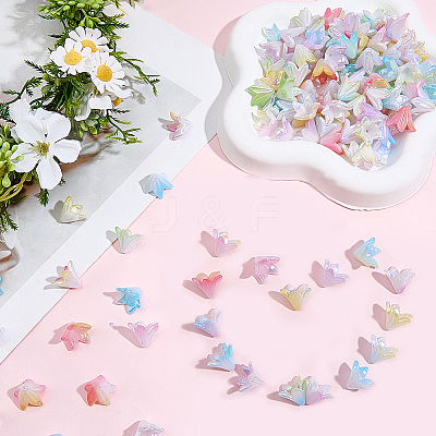 140Pcs Resin Bead Caps RESI-SC0006-87-1