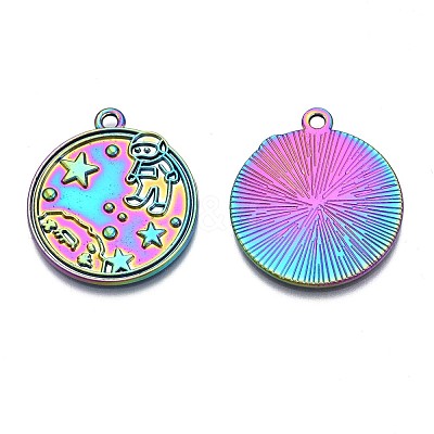 Rack Plating Rainbow Color Alloy Pendants PALLOY-S180-299-1