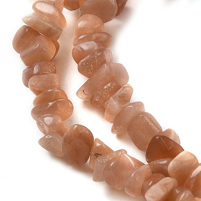 Natural Sunstone Chip Beads Strands G-E271-87-1
