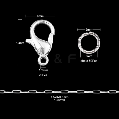 DIY Paperclip Chains Jewelry Set Making Kit DIY-YW0005-30S-1