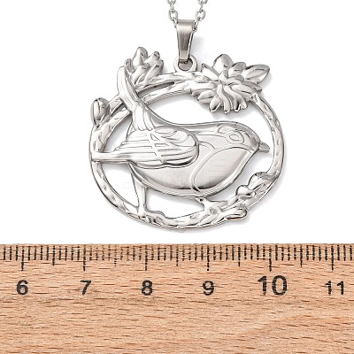 304 Stainless Steel Pendant Cable Chain Necklaces for Men Women NJEW-K308-03E-P-1