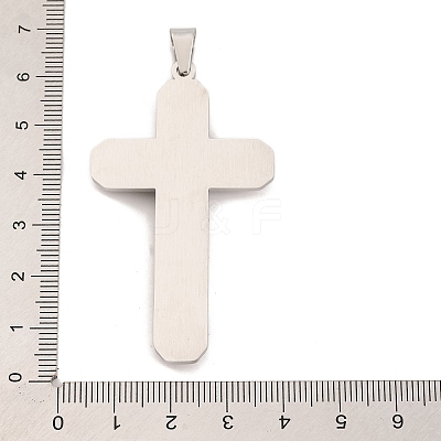 304 Stainless Steel Rhinestone Big Pendants STAS-Z080-14P-1