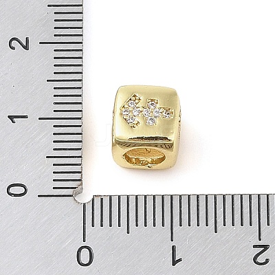 Brass Micro Pave Clear Cubic Zirconia European Beads KK-K368-01G-09-1