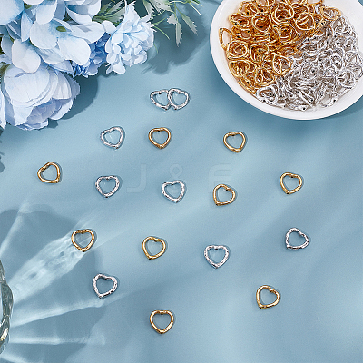 160Pcs 2 Colors Tibetan Style Alloy Heart Bead Frame TIBE-ME0001-13-1