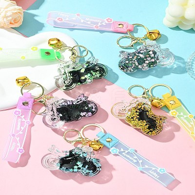 Motorbike Quicksand Acrylic Keychain KEYC-YW00057-01-1