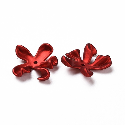 Rubberized Style Acrylic Bead Caps OACR-E013-04-1