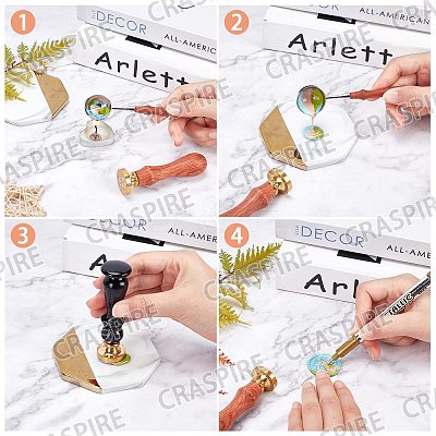 12Pcs 12 Patterns Brass Wax Seal Stamp AJEW-CP0004-30-1
