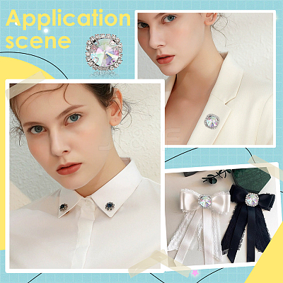 10Pcs Alloy Glass Rhinestone Brooches AJEW-PH01688-1