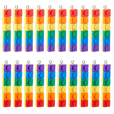 20Pcs 2 Colors Opaque Acrylic Pendants MACR-DC0001-24-1