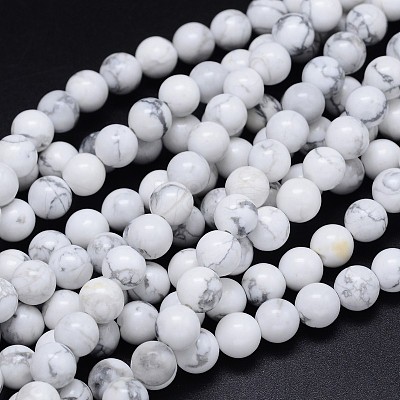 Round Natural Howlite Bead Strands LS-G-F222-14-6mm-1