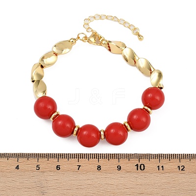 Brass Bead Bracelets BJEW-C112-09G-1