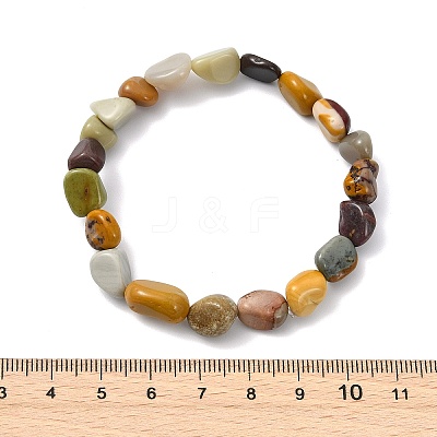 Natural Alashan Agate Beads Stretch Bracelets for Women Men BJEW-JB13834-1