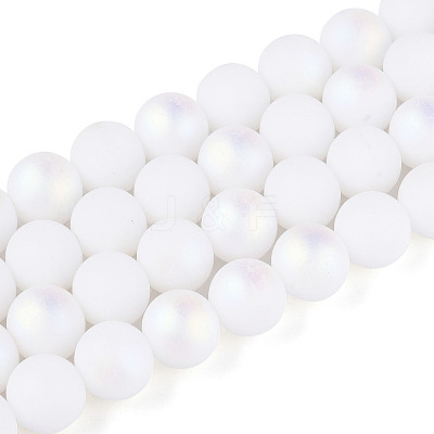 Frosted Opaque Glass Beads Strands LS-GLAA-T032-P10mm-MBB02-1