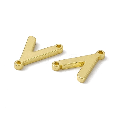 Rack Plating Brass Letter Connector Charms KK-C007-38G-V-1