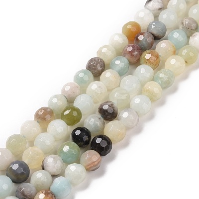 Natural Flower Amazonite Beads Strands G-E571-26A-1