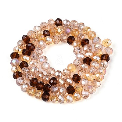 Electroplate Transparent Glass Beads Strands EGLA-N022-08A-A01-1