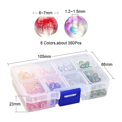 360Pcs 8 Colors Transparent Spray Painted Glass Beads Strands GLAA-YW0001-48-1
