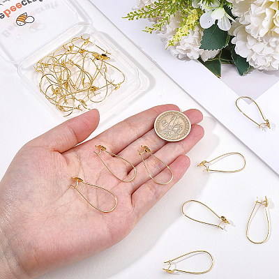 30Pcs Brass Hoop Earring Findings KK-BBC0029-08-1