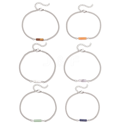 6Pcs 304 Stainless Steel Chain Bracelets BJEW-JB12189-1
