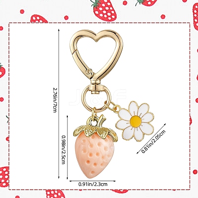Acrylic Strawberry Pendant Decoration HJEW-SW00120-04-1