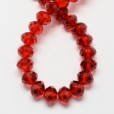 Red Color Faceted Rondelle Handmade Imitate Austrian Crystal Glass Beads X-G02YI0G3-1