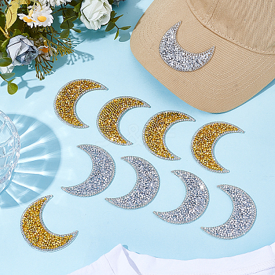 10Pcs 2 Colors Resin Rhinestone Iron on/Sew on Cloth Patches DIY-CY0003-31-1