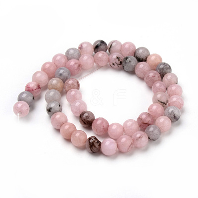 Natural Cherry Blossom Jasper Beads Strands X-G-Q462-63-8mm-1