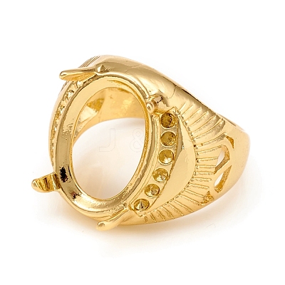 Long-Lasting Plated Brass Finger Ring Components KK-D160-03G-J-1