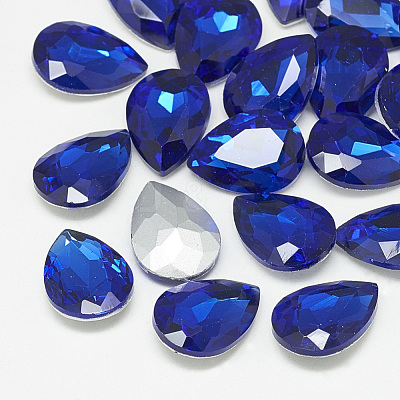 Pointed Back Glass Rhinestone Cabochons RGLA-T081-13x18mm-11-1