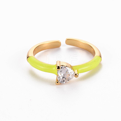 Brass Enamel Cuff Rings RJEW-T016-31J-NF-1