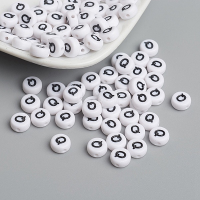 Acrylic Horizontal Hole Letter Beads X-PL37C9070-Q-1