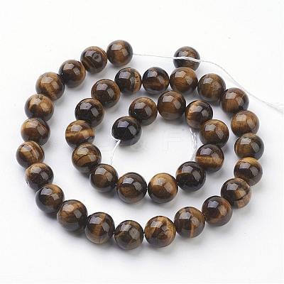 Natural Tiger Eye Beads Strands G-GSR10mmC014-AB+-1