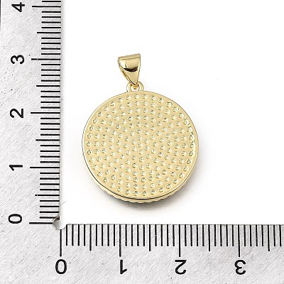 Easter Brass Clear Cubic Zirconia & Acrylic Pendants KK-G602-06G-03-1