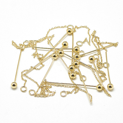 Brass Cable Chain Big Pendants LS-KK-T032-155G-1