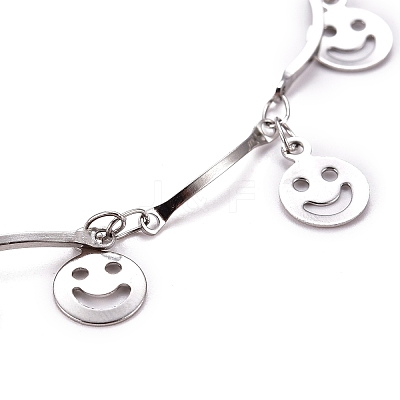 Tarnish Resistant 304 Stainless Steel Scalloped Bar Link Chain Bracelets BJEW-JB05469-1