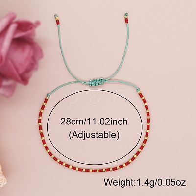 Glass Seed Beads Braided Bead Bracelets MT5795-1-1