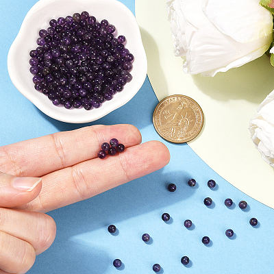 200Pcs Natural Amethyst Beads G-SP0001-22A-1