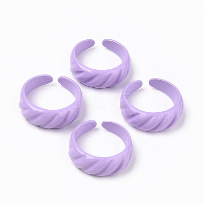 Spray Painted Alloy Cuff Rings RJEW-T011-31C-RS-1