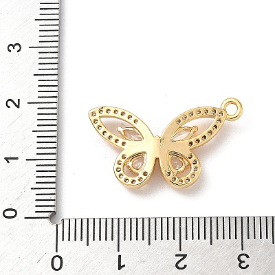 Brass Micro Pave Clear Cubic Zirconia Pendants KK-D504-22B-G-1
